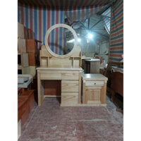 Bàn trang điểm gỗ sồi dài 80cm 2 ngăn kéo kèm ghế