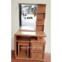 Bàn trang điểm gỗ sồi kệ bên hông