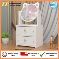 Bàn Trang Điểm Hàn Quốc Gương Tròn Tai Mèo  . KaKa.com.vn