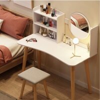Bàn trang điểm IGA bắc âu hiện đại gương lớn có kệ đa năng phòng khách decor phòng kiểu Hàn- GP84