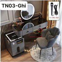 Bàn Trang Điểm MIC HÁT KARAOKE Bàn Phấn KARAOKE Nhập Khẩu Thông Minh Loa bluetooth sạc không dây đèn led 3 màu cảm biến