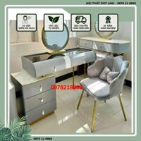 Bàn trang điểm nhập khẩu mặt kính - Bàn phấn có gương led