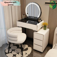 Bàn Trang Điểm Nhập Khẩu Size 80cm, Bàn Phấn Mặt Kính Hiện Đại Có Gương Led Cảm Ứng 3 Màu - Nội Thất AZ