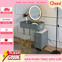 Bàn trang điểm thông minh có gương đèn led, loa bluetooth và sạc thông minh không dây - TN08