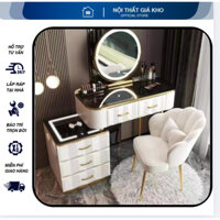 Bàn trang điểm thông minh tích hợp khóa cảm biến, gương led xoay 360, Loa - Hàng đống thùng vận chuyển toàn quốc