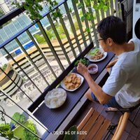 Bàn treo ban công gấp gọn, chống nước, chuyên dùng ngoài trời và ghế gỗ thấp