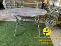 Bàn tròn 1m2 Chân xếp inox 201	MSP: BT01