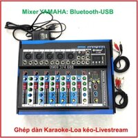 Bàn trộn âm thanh Mixer F7 yamaha có Bluetooth, Ghép dàn karaoke,Hát Linestream,Loa kéo