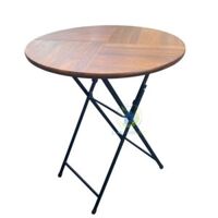 Bàn tròn cafe cao xếp gọn ngoài trời gỗ chân sắt  LAPX05