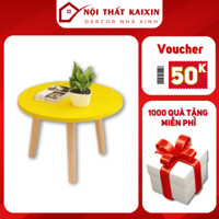 Bàn tròn cafe ngồi bệt chân gỗ tự nhiên chắc chắn, Bàn tròn sofa decor trang trí phòng khách tiện ích