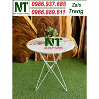 Bàn tròn caffe thanh lý,bàn chân sắt mặt đá,bàn trà,bàn deco