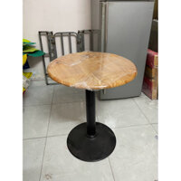 Bàn tròn cf , bar club ban công cao 75cm , bàn tròn chân sắt gỗ dày đường kính bàn 60x60