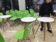 Bàn tròn chân gỗ nhập khẩu đường kính 60cm