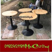 bàn tròn chân sắt cafe