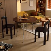 Bàn tròn gỗ chân thép không rỉ cao cấp 4 chân trụ vững chắc