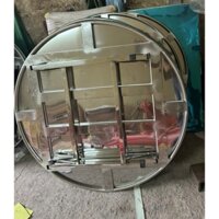 Bàn Tròn Inox 1m2 Chân Gấp Gọn Cho Quán Ăn Tiện Lợi Dễ Dàng Vận Chuyển