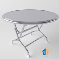 Bàn tròn inox 201 rộng 1m2 chân cao
