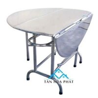 Bàn tròn inox 201 xếp 3 rộng 1m2 không rỉ sét bền bỉ - Nội Thất Tân Hòa Phát