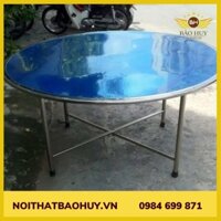 Bàn tròn inox 304 1m4 chân rời mã DN008