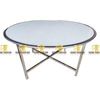 Bàn tròn inox 304 1m5 chân rời