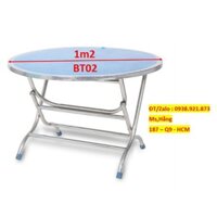 Bàn tròn inox 304 đường kính 1m2 - BT02