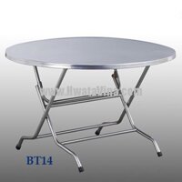 Bàn tròn inox Hwata 1m4 - Chân rời xếp - BT14 – Hwatavina
