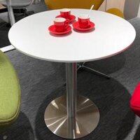 BÀN TRÒN MẶT GỖ  CHÂN INOX TRÒN TKB22