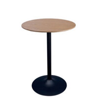 Bàn tròn mặt gỗ màu kem hoặc nâu chân đen cao 65cm, mã: bantron-210