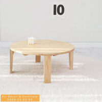 Bàn Tròn Ngồi Bệt Gấp Gọn Cao Cấp - 80x80x28,5 cm - Gỗ Tần Bì - Fir Decor