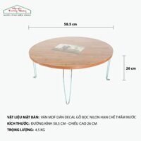 Bàn tròn xếp vân gỗ chân sắt D60cm NGUYỄN TRƯỜNG THẮNG Folding Round Table
