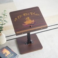 Bàn tụng kinh gấp gọn, kệ đọc sách niệm phật khung sắt mặt gỗ MDF chắc chắc bền bỉ- GM113