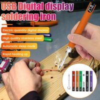 Bàn ủi hàn điện AHMEDUIB, Màn hình kỹ thuật số điện áp có thể điều chỉnh Máy hàn sắt điện không dây, pin lithium Bộ công cụ hàn sạc nhanh USB không dây Sửa chữa mạch bút