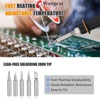 Bàn ủi hàn sạc không dây WANCGAI, Màn hình LCD kỹ thuật số điện không dây Bàn ủi hàn pin, Đầu hàn bền Làm nóng nhanh chóng Thiết bị hàn ngủ tự động tại nhà DIY