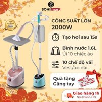 Bàn ủi hơi nước cây đứng SC-618, ủi đồ quần áo loại tốt hàng cao cấp 10 tốc độ 2000W, 1.6l phù hợp nhiều loại vải.