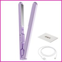 Bàn ủi phẳng nhỏ cho tóc ngắn Máy uốn tóc Máy duỗi tóc không dây Sạc USB Cây đũa phép uốn tóc 2 trong 1 & hontinvn