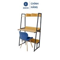 Bàn văn phòng, bàn máy tính chân sắt có kệ sách Kachi MK261 48x80x137cm - Hàng chính hãng