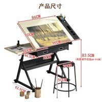 Bàn Vẽ Bàn kỹ thuật Bằng Gỗ SINOART (Tặng Ghế Đẩu ) Có Thể Điều Chỉnh - Bàn vẽ Phác Thảo