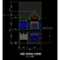 Bản vẽ cad 2 tầng 6.8x20m