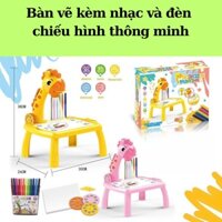 Bàn vẽ có đèn chiếu sáng thông minh có nhạc cho bé, đèn vẽ tranh cho bé - Máy Chiếu có đèn chiếu tranh tô màu cho bé