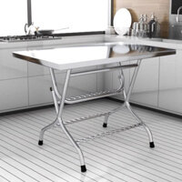 Bàn Vuông Inox 60x100x75 Cao Cấp