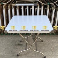 Bàn vuông inox 900 x 900 mm chân xếp