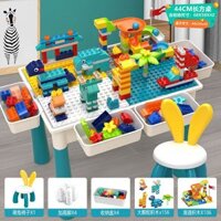 Bàn xếp hình bàn lắp ghép lego đa chức năng cao cấp 156 chi tiết cho bé kèm 2 ghế. Đồ chơi phát triển trí tuệ cho bé