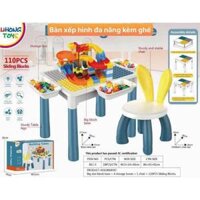 Bàn xếp hình đa năng kem ghế cho bé