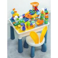 Bàn xếp hình lego đa năng, Bàn học có 4 ngăn cất đồ tiện dụng cho bé