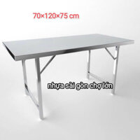 Bàn xếp inox  Thái Lan 70*120 cm Qui Phúc