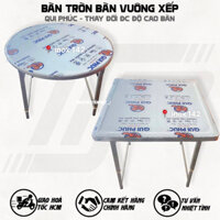 Bàn Xếp Inox Tròn / Vuông Hãng Qui Phúc- Chân Điều Chỉnh Độ Cao