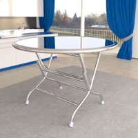 Bàn xếp tròn inox 304 1m2, ống D32