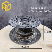 Bàn Xoay Bonsai Cây Cảnh mặt 22cm | Đế Xoay Cắm Hoa | Chịu Tải 200kg – Xoay Mượt, Bền Chắc