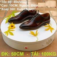 Bàn xoay, đế xoay 360, size 50CM, 52CM, tải 100-200KG, dùng xoay người mẫu, manocanh, giày dép, livestreams