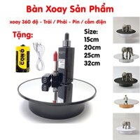 bàn xoay Đế xoay trưng bày sản phẩm xoay 360 độ trái phải size 20cm sạc pin pin tiểu điện 220v